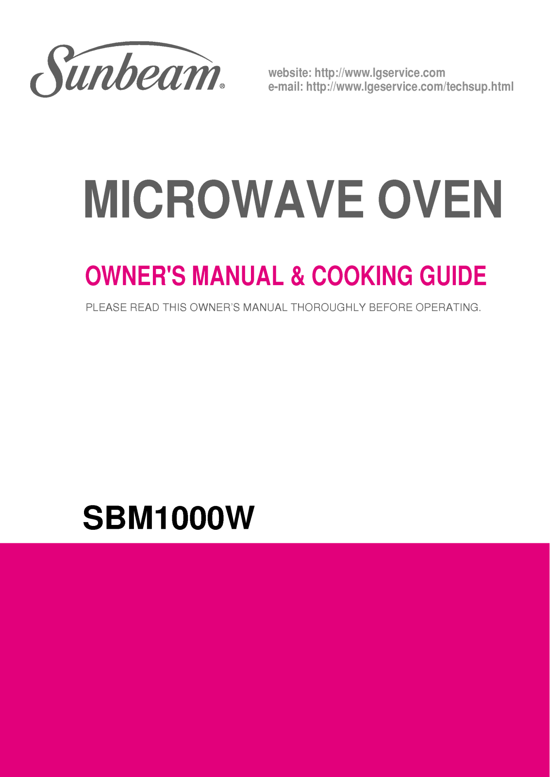 LG SBM1000W User Manual