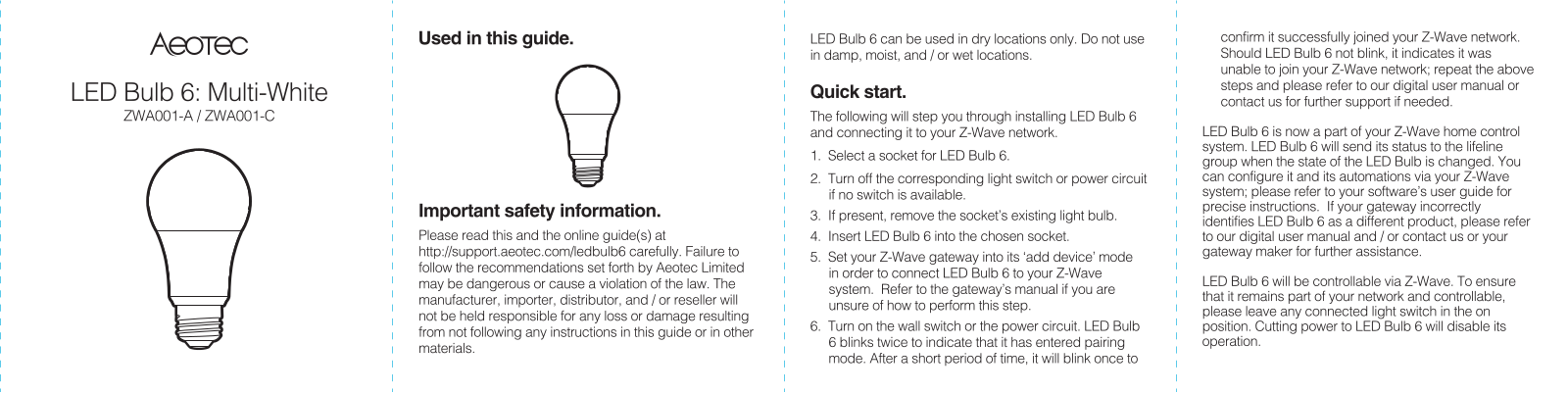 AEOTEC ZWA001 Users Manual