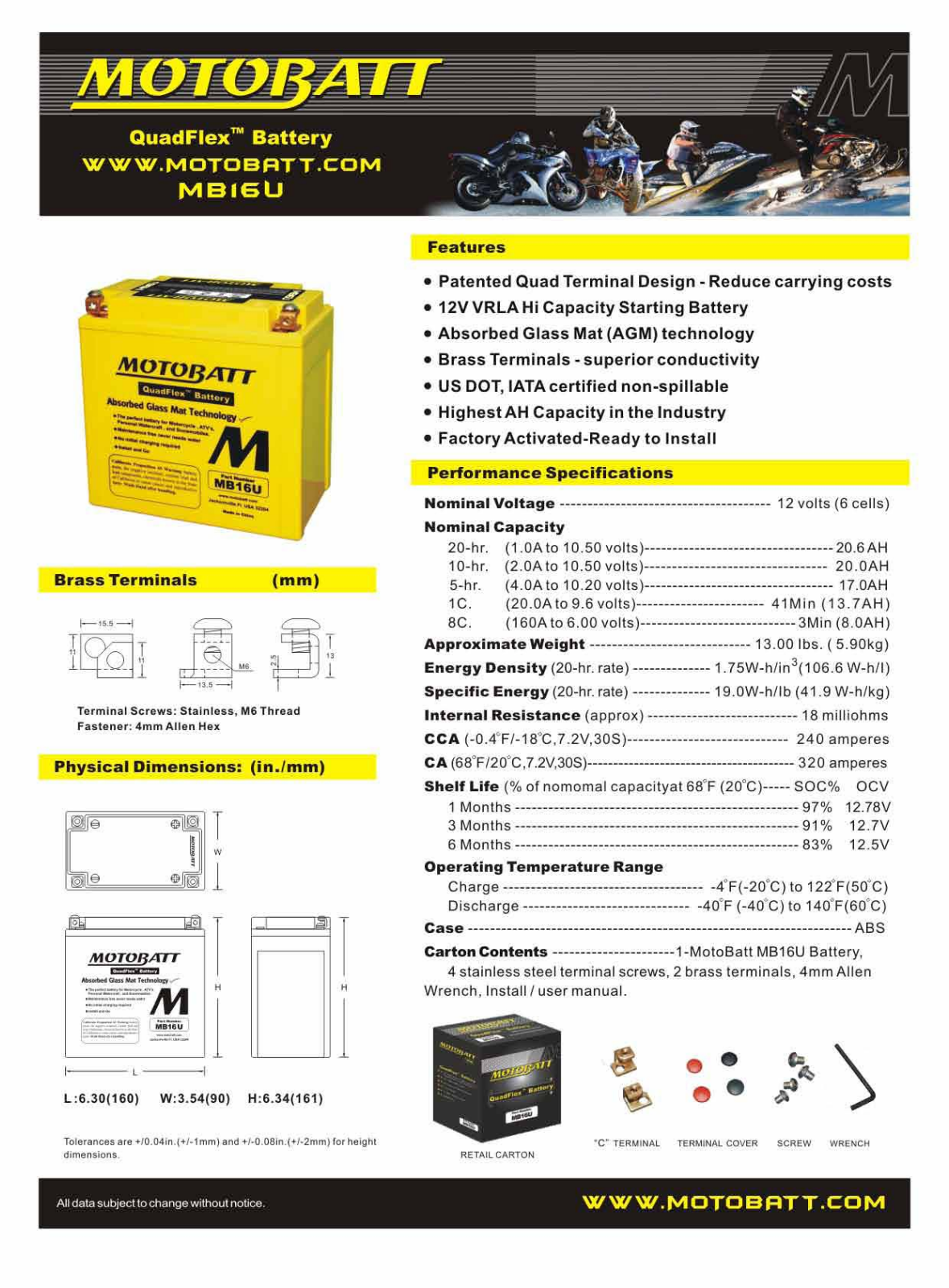 Motobatt MB16U Service Manual