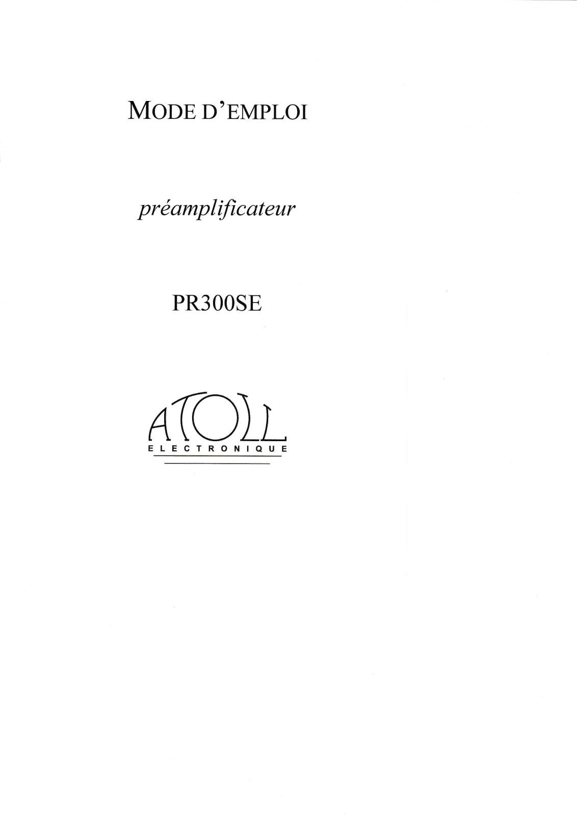 ATOLL PR300 User Manual - ManualMachine.com