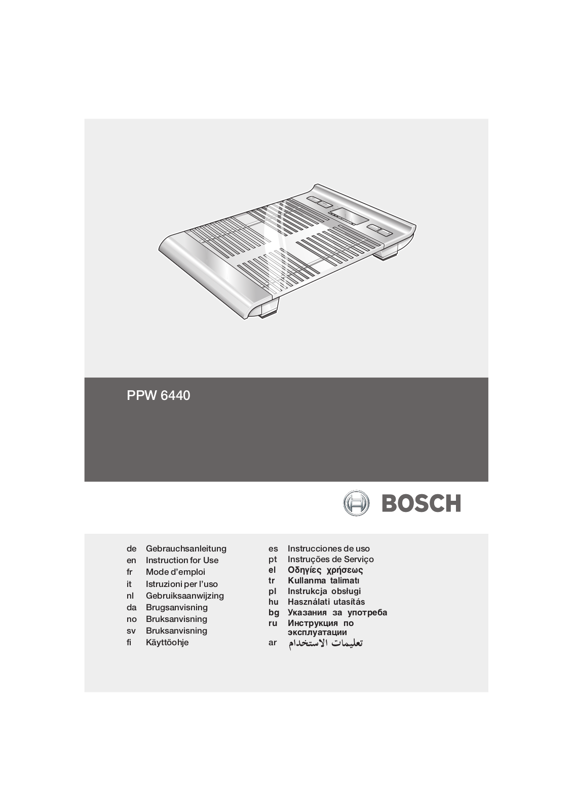 Bosch PPW6440 User Manual