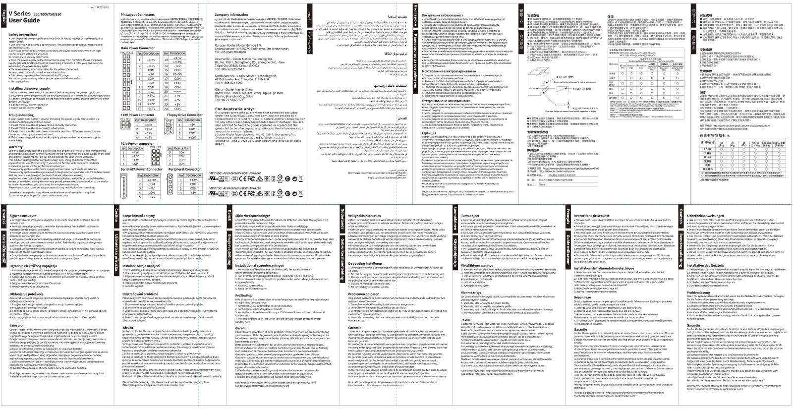 Cooler Master V750, V850 User Manual