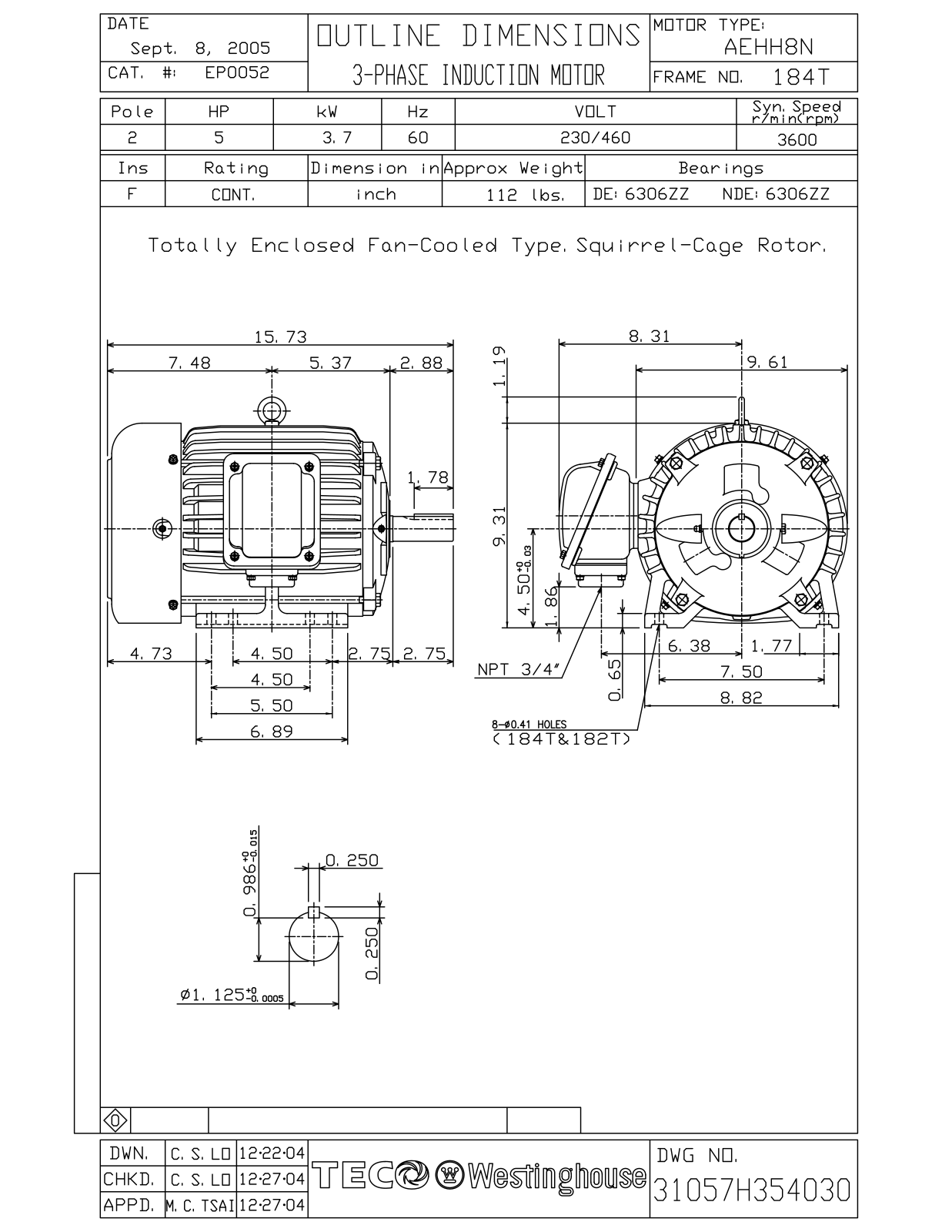 Teco EP0052 Reference Drawing