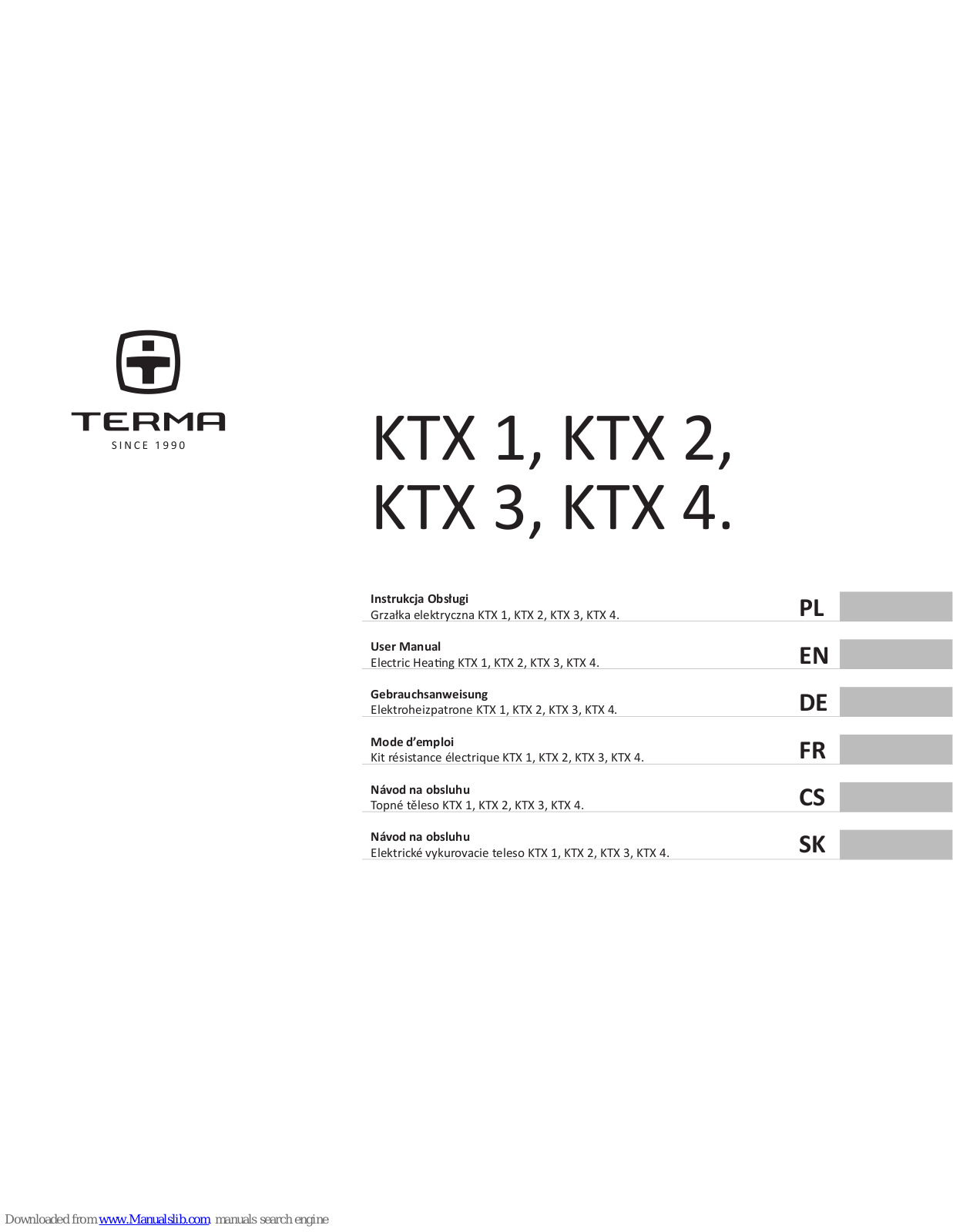 TERMA KTX 1, KTX 3, KTX 4, KTX User Manual