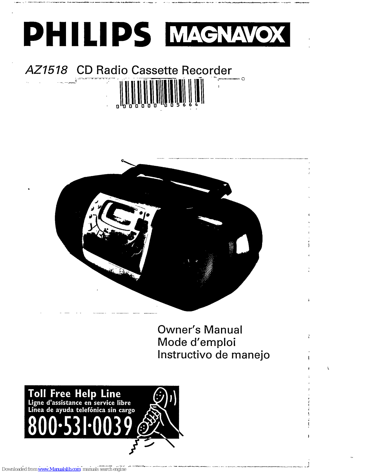 Philips MAGNAVOX AZ1518, AZ1518/05, AZ1518/00, AZ1518/17, AZ1518 - annexe 1 Owner's Manual