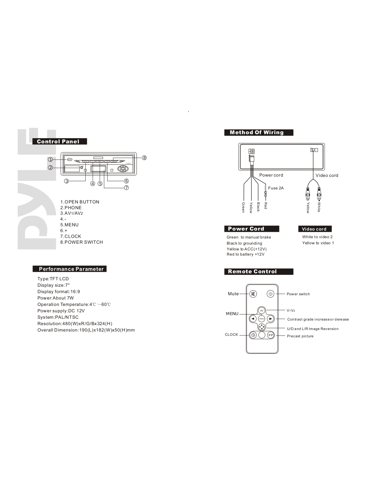 Pyle PLVIN-72 Owners manual