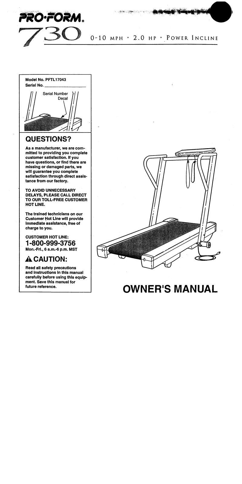 ProForm PFTL17043 User Manual