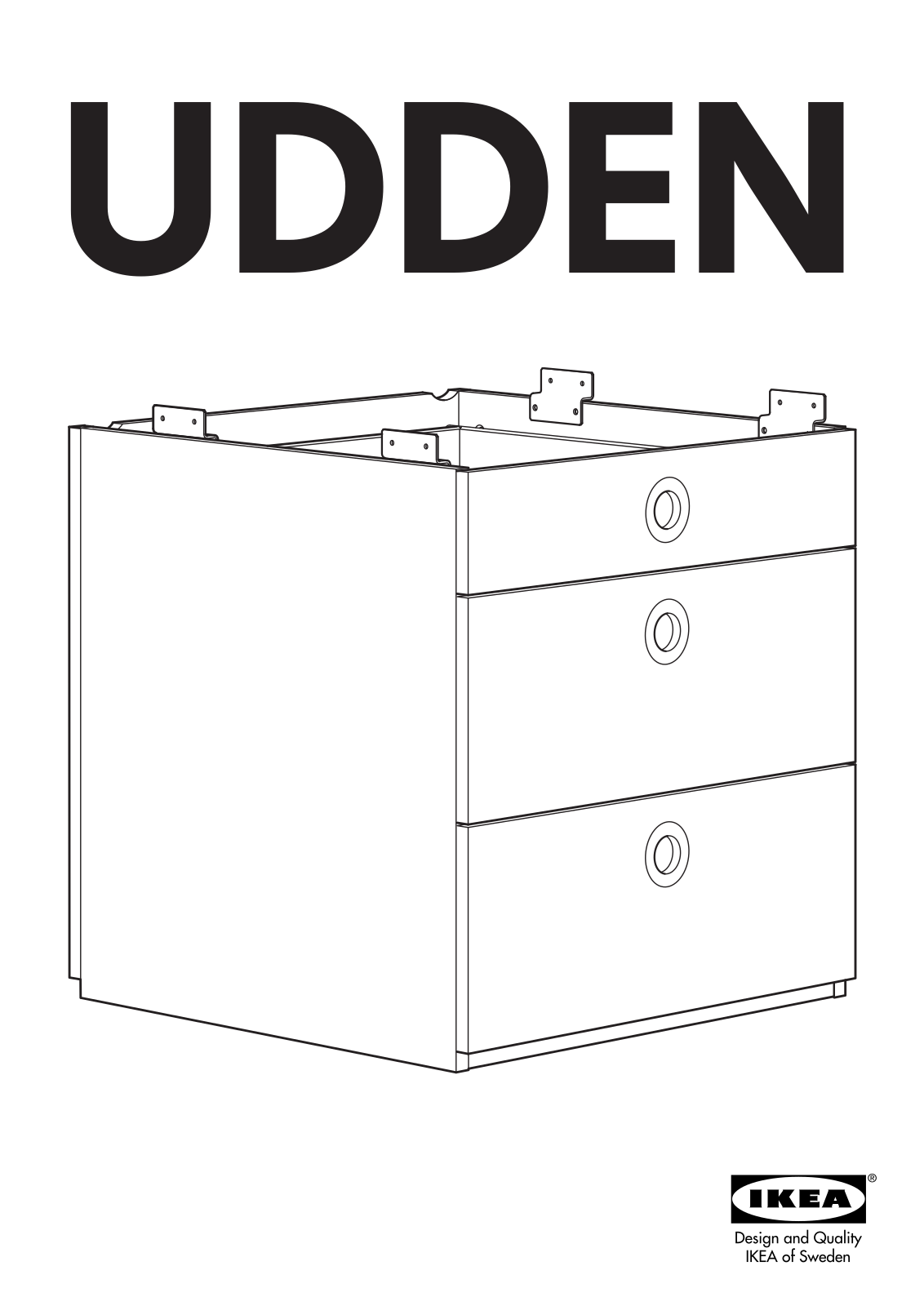 IKEA UDDEN DRAWER UNIT 23 58X24 38 Assembly Instruction