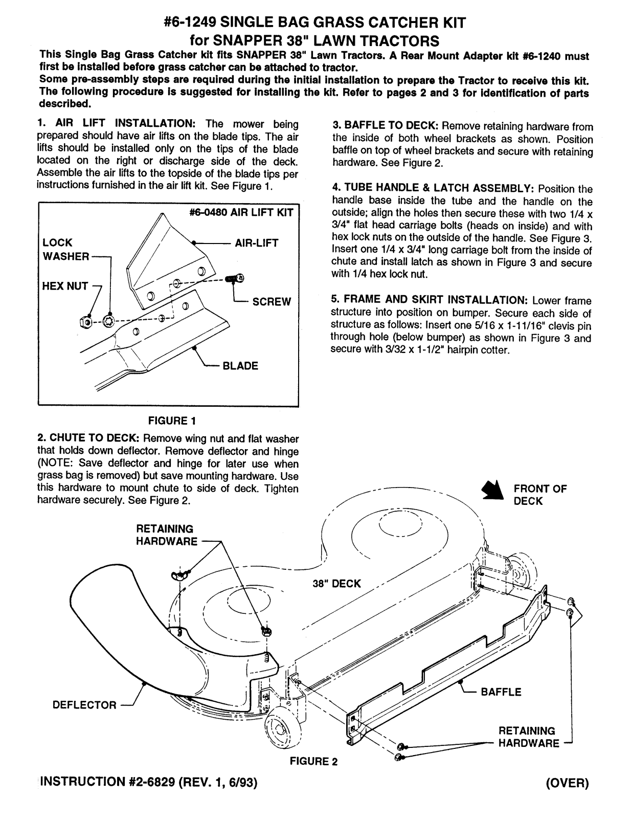 Snapper 6-1249 User Manual