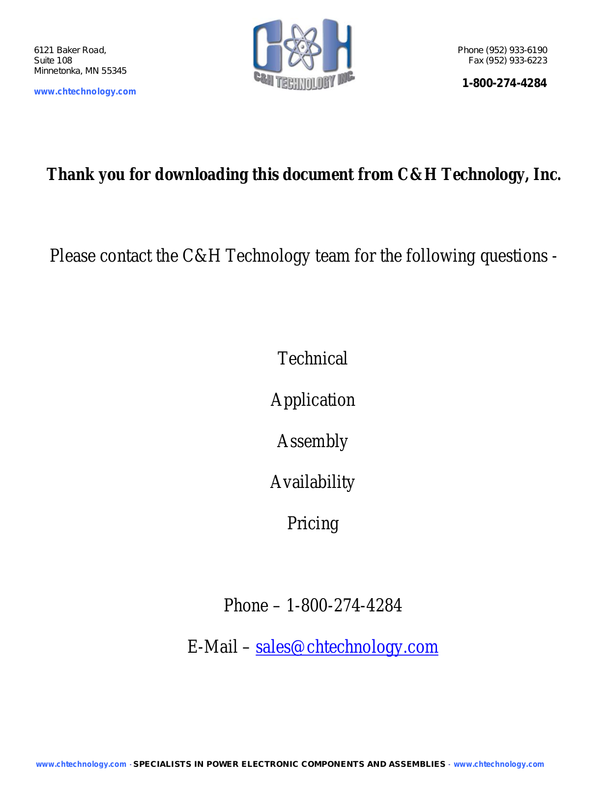 C&H Technology CHEH8434 User Manual