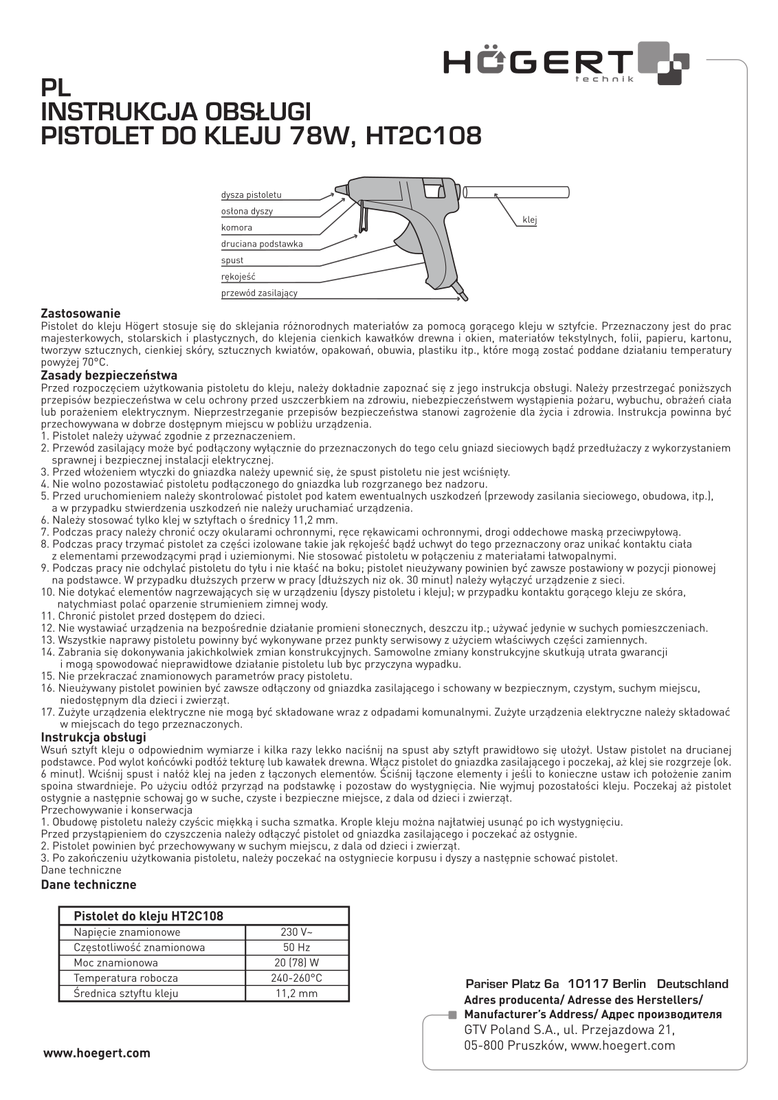Hoegert HT2C108 User guide - ManualMachine.com