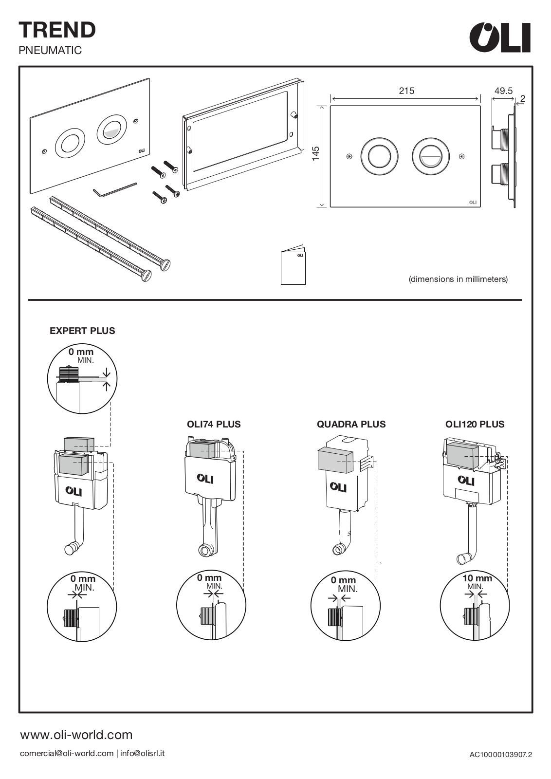 OLI TREND PNEUMATIC Installation guide