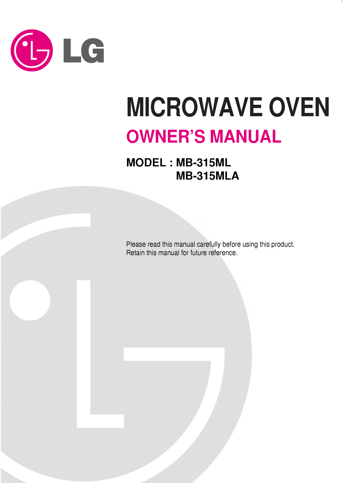 Lg MB-315ML, MB-315MLA Owners Manual