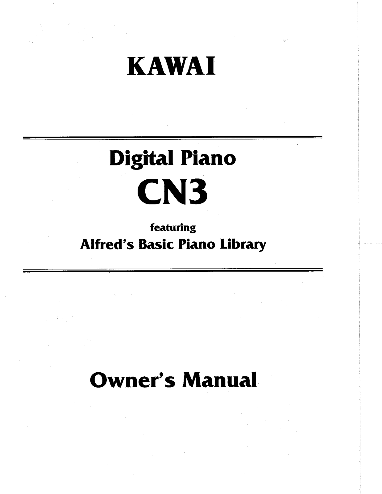 Kawai CN3 User Manual