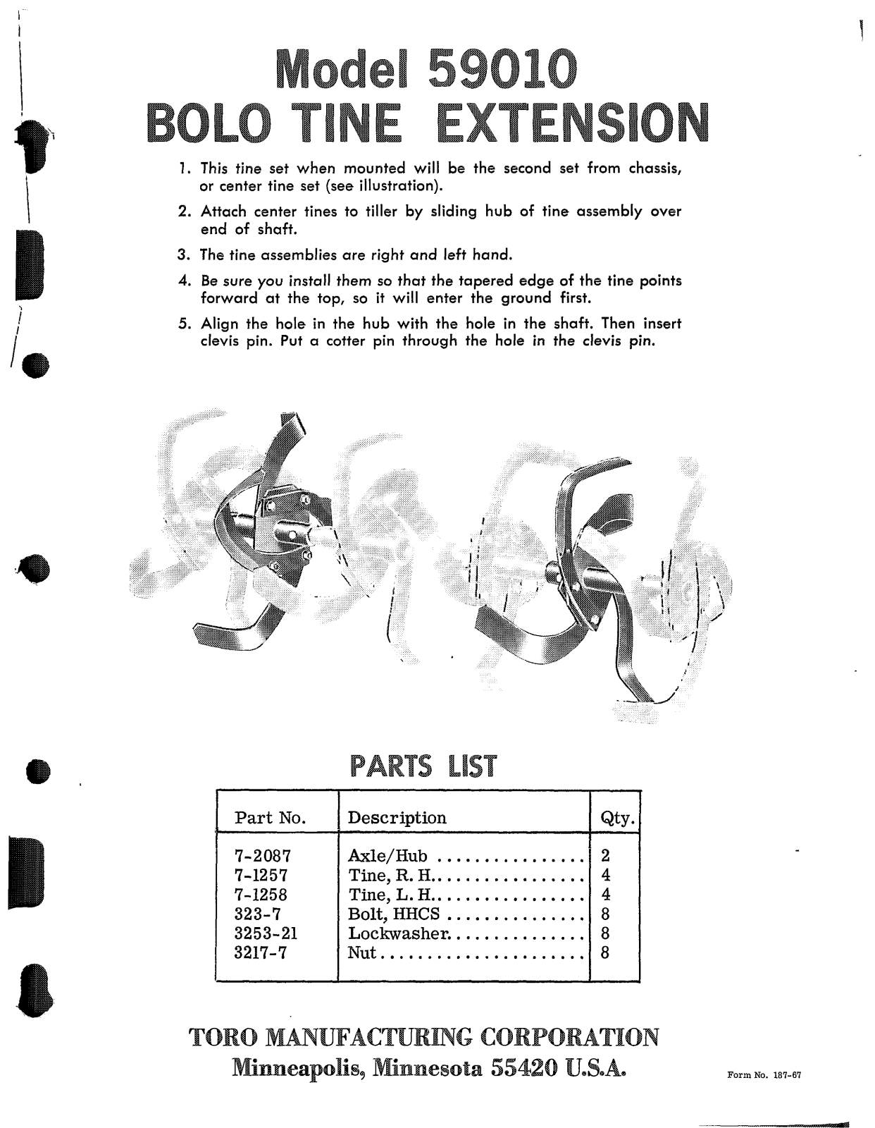 Toro 59010 Parts Catalogue