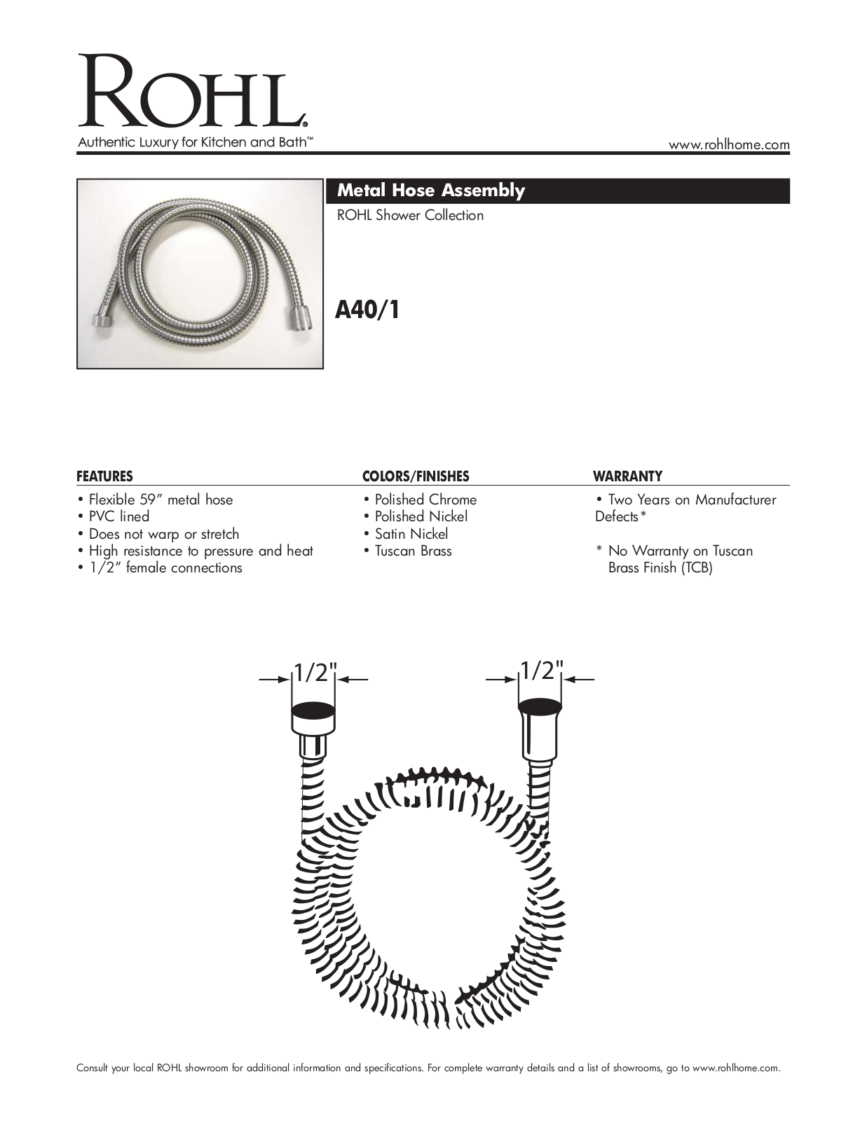 Rohl A401TCB Assembly Guide