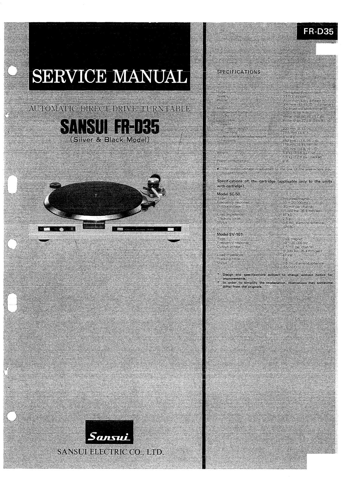 Sansui FR-D35 Service Manual