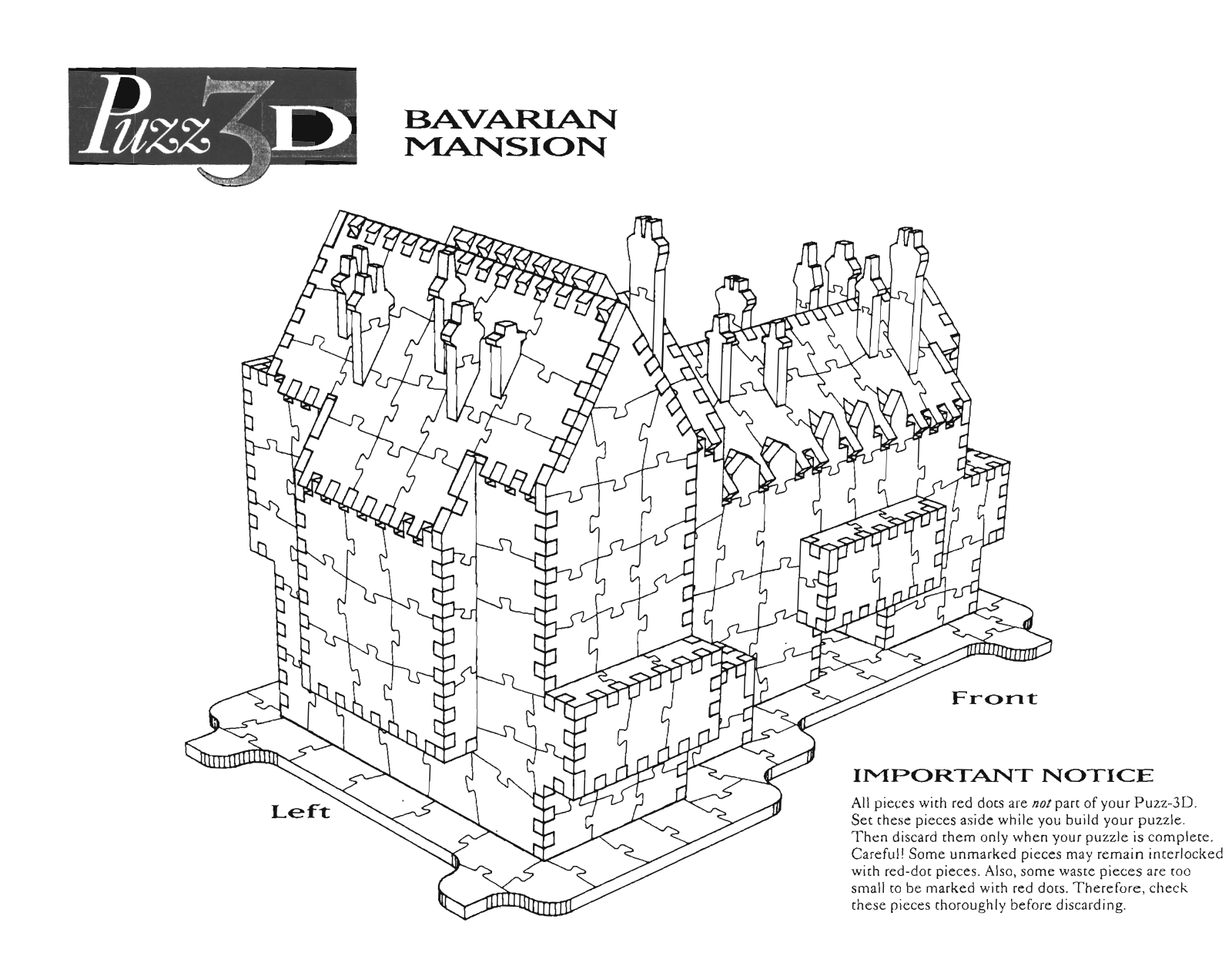 Hasbro PUZZ 3D BAVARIAN MANSION User Manual