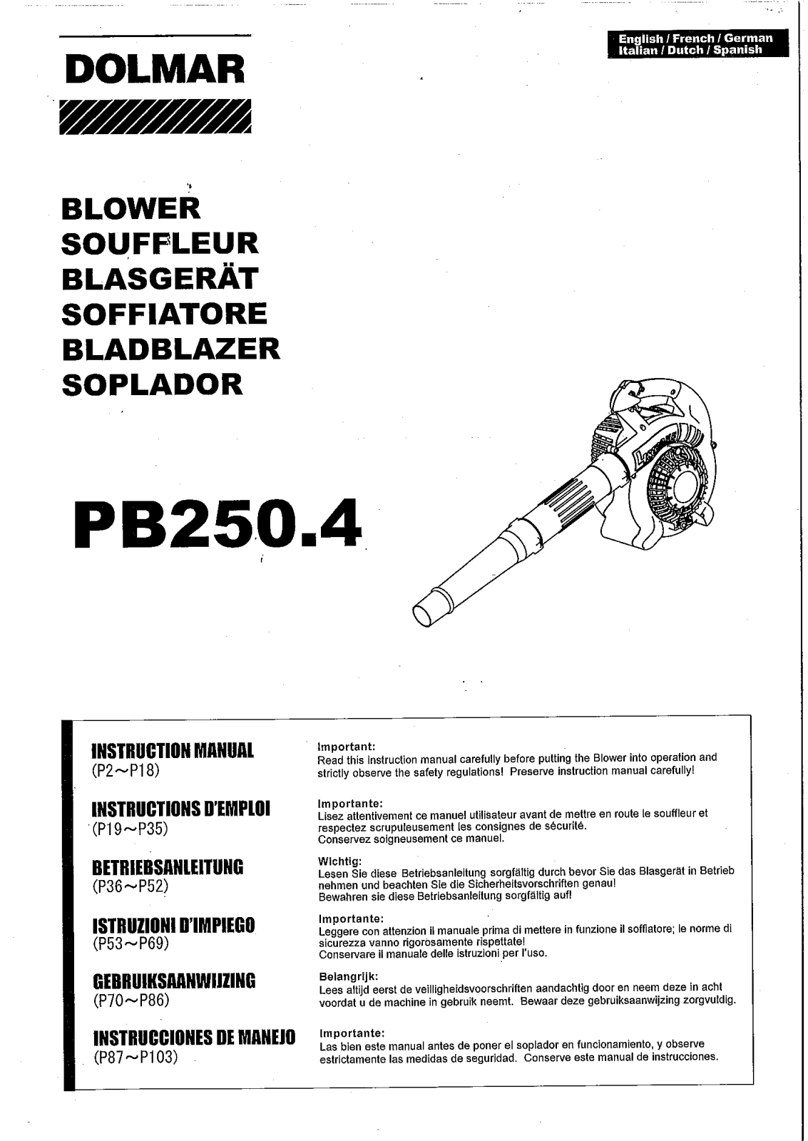 MAKITA PB250.4 User Manual