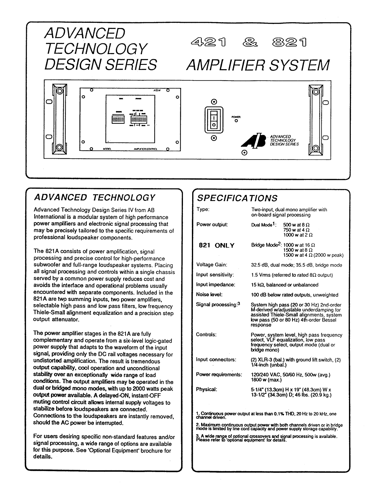 AB International 821-A Brochure