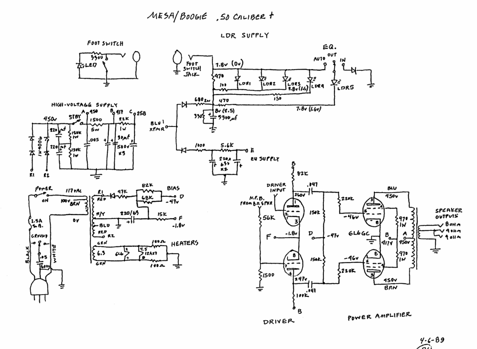 Mesa Boogie calibre 50 schematic