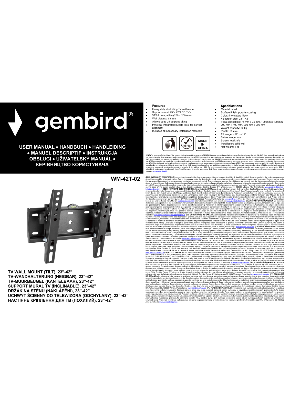 GEMBIRD WM-42T-02 User guide - ManualMachine.com