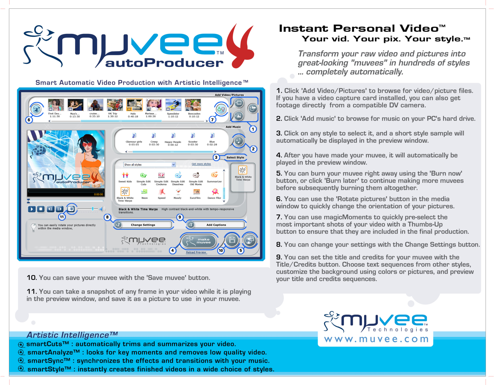 Muvee AUTOPRODUCER QUICK START GUIDE