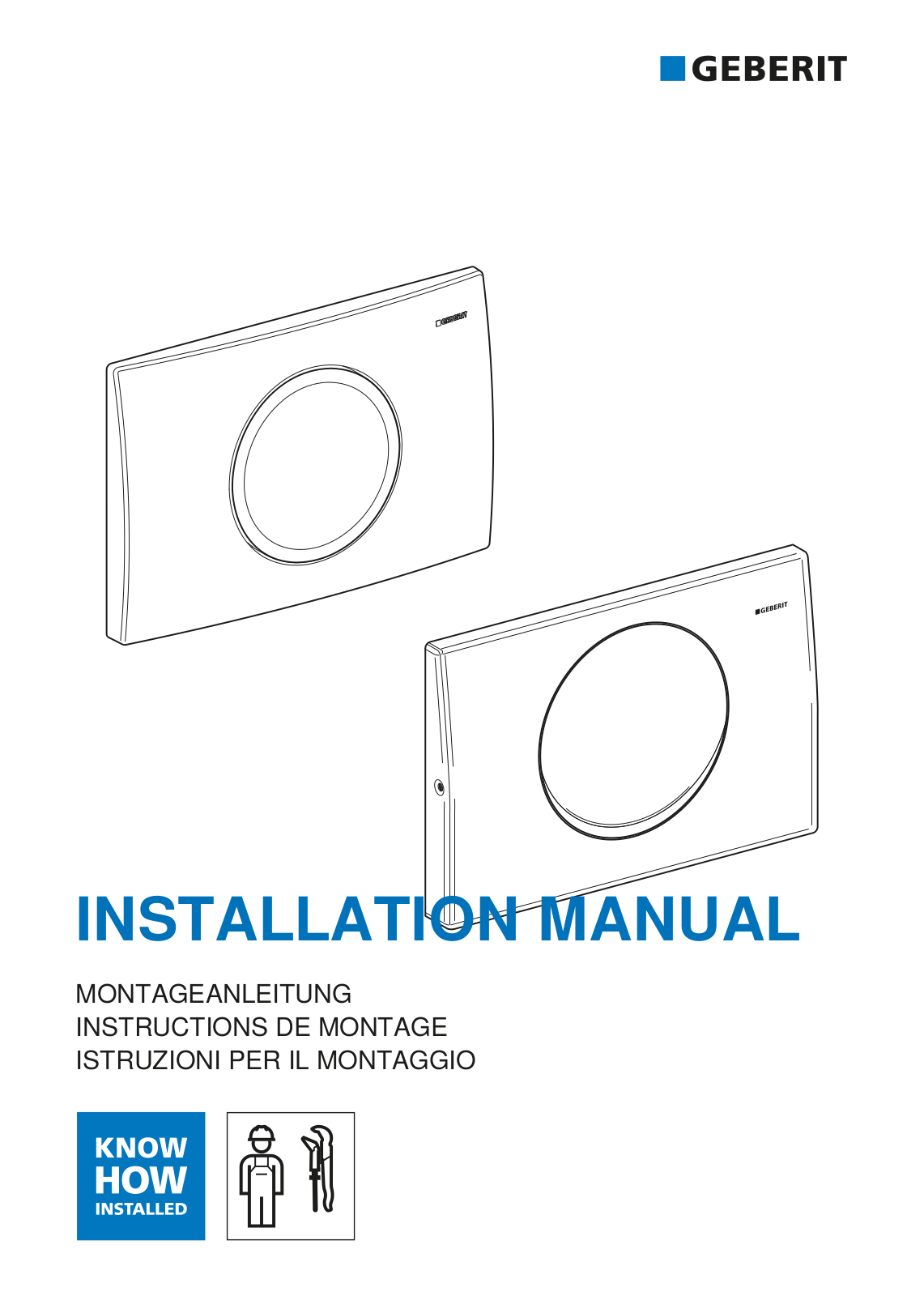 Geberit 115.120.11.1, 115.120.21.1, 115.120.46.1, 115.101.00.1 INSTALLATION MANUAL