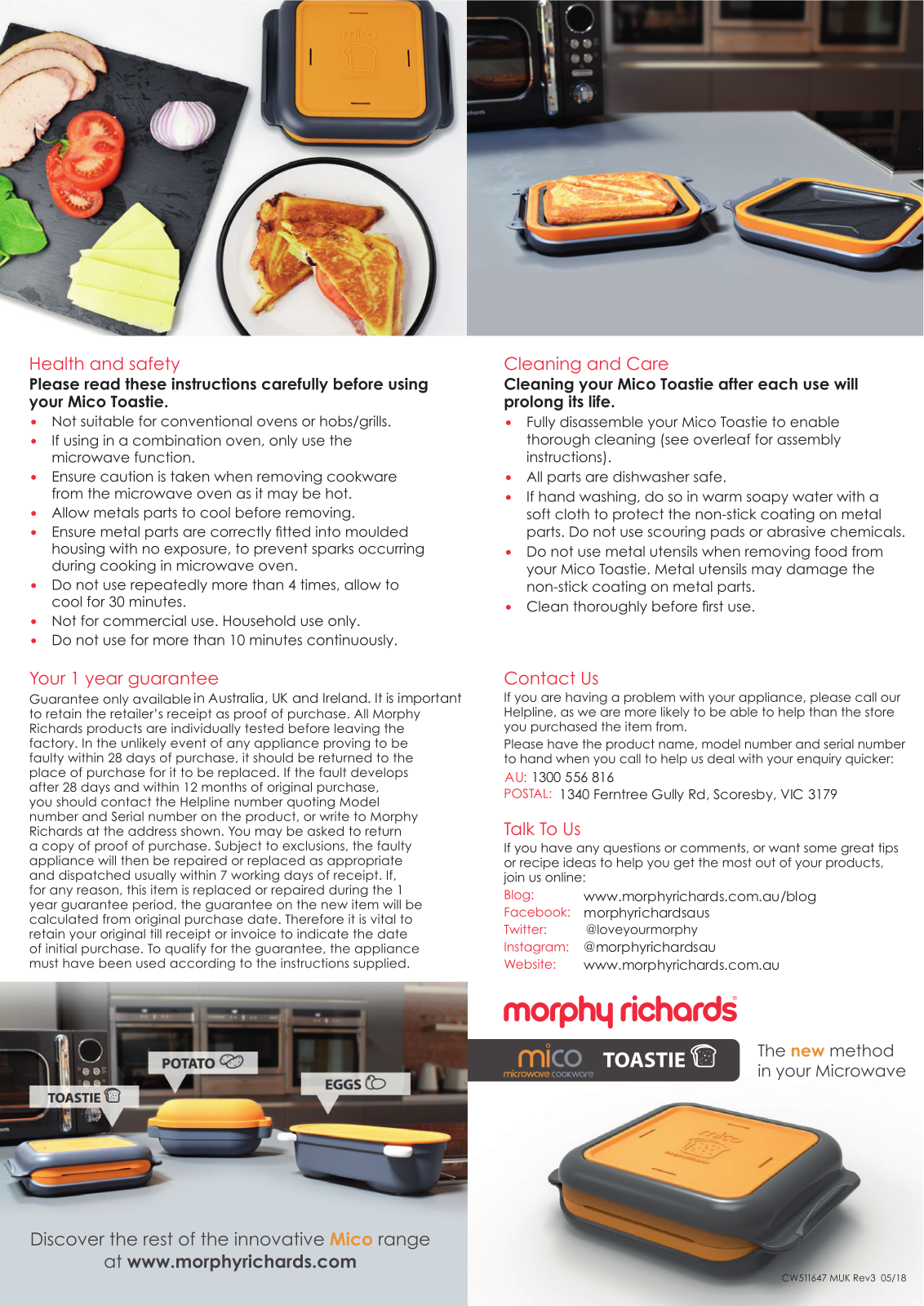 Morphy Richards 511647511648511649 User Manual