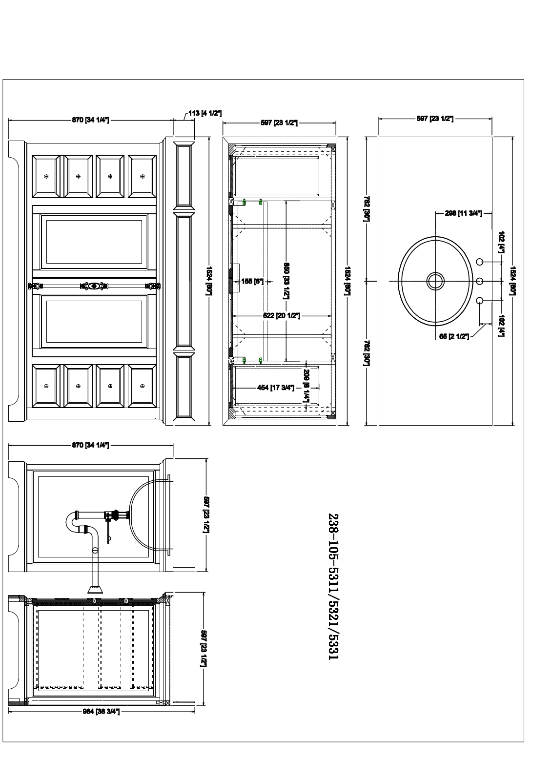 James Martin 238105V60SCWH2GLB Specifications