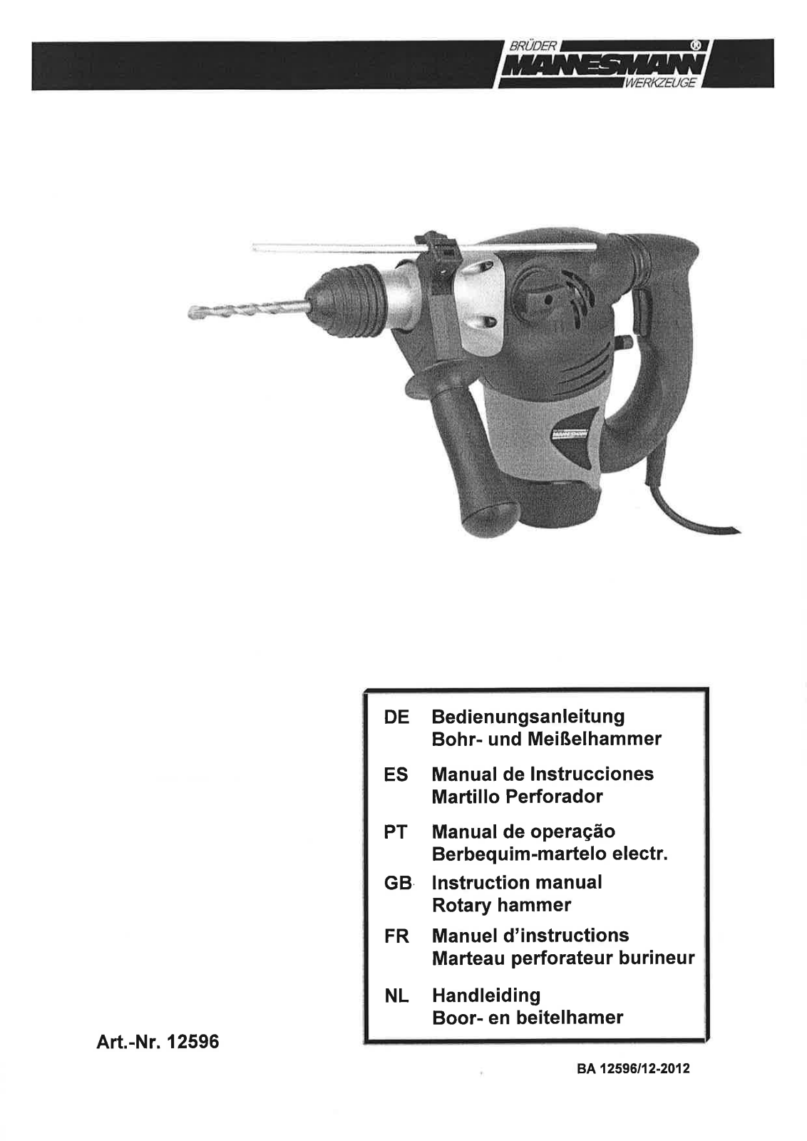 Brüder Mannesmann 12596 User Manual - ManualMachine.com