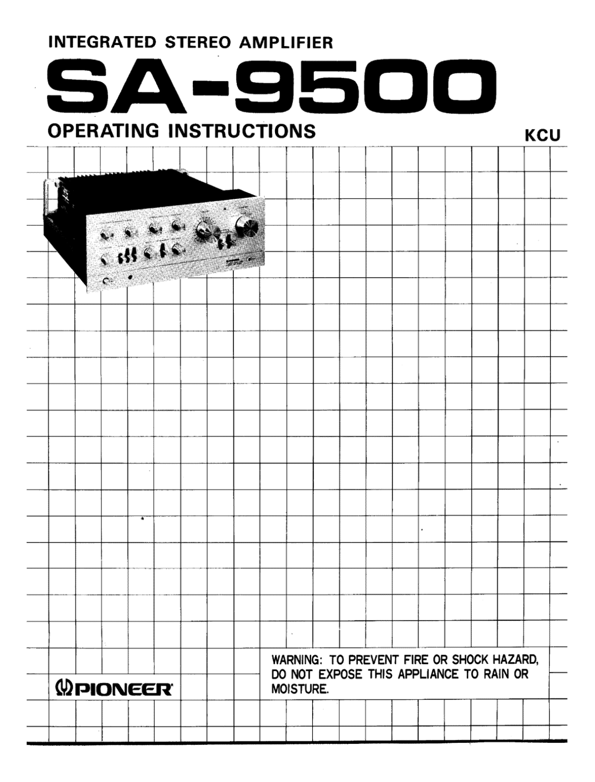 Pioneer SA-9500 Owners manual