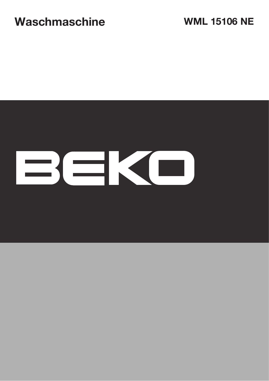 Beko WML 15106 NE User Manual
