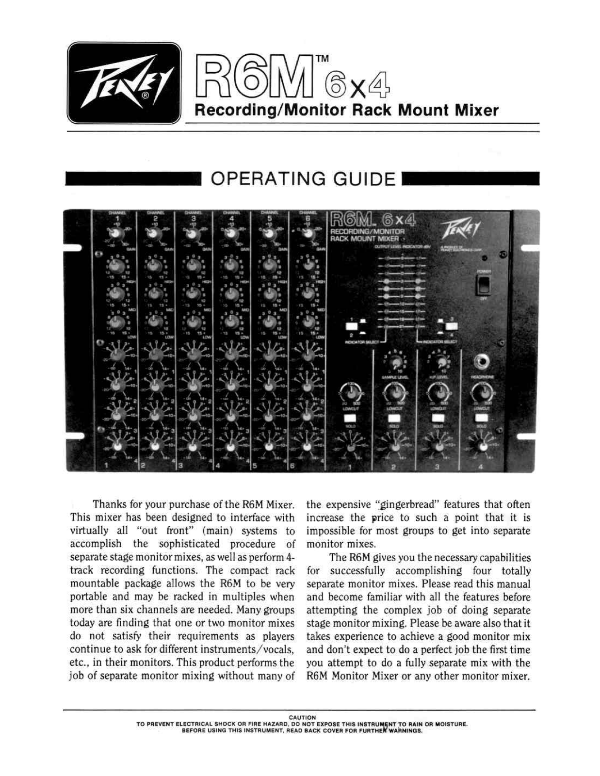 Peavey R6M 6-4 User Manual