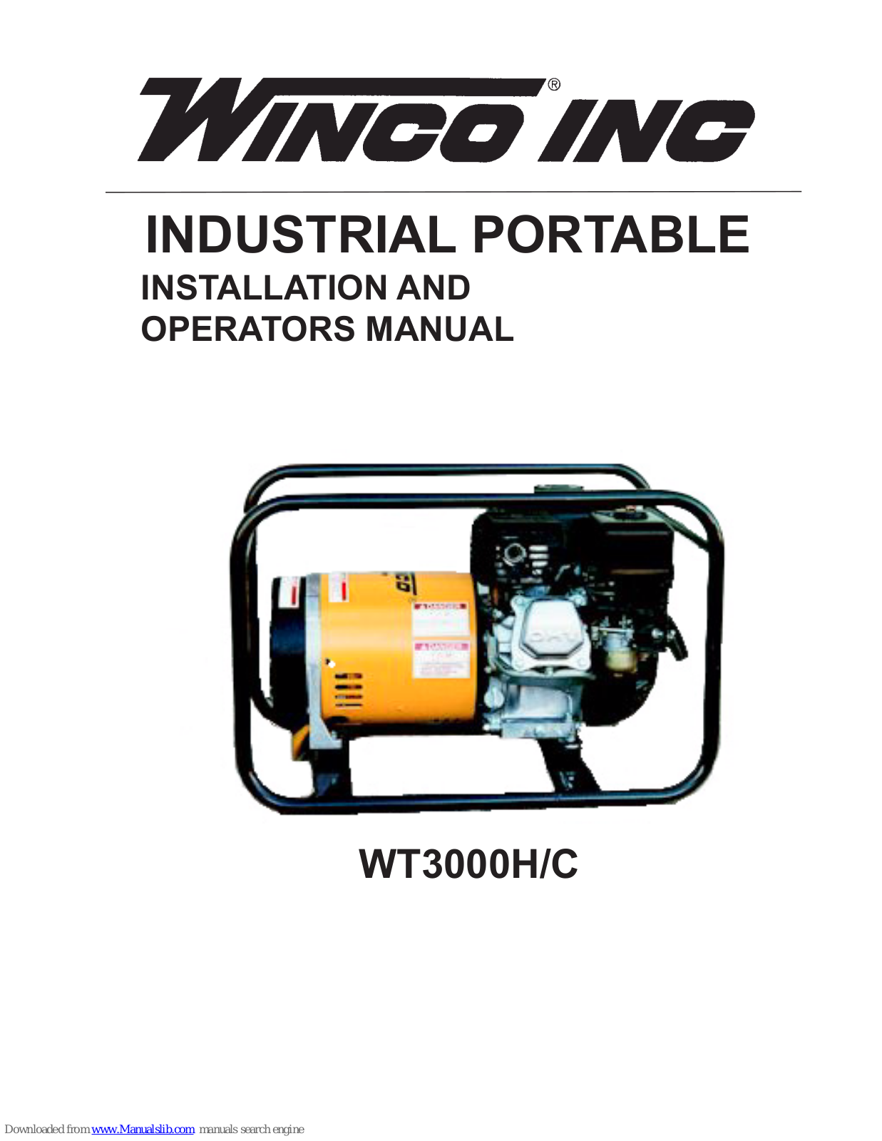 Winco WT3000H, WT3000C Installation And Operator's Manual