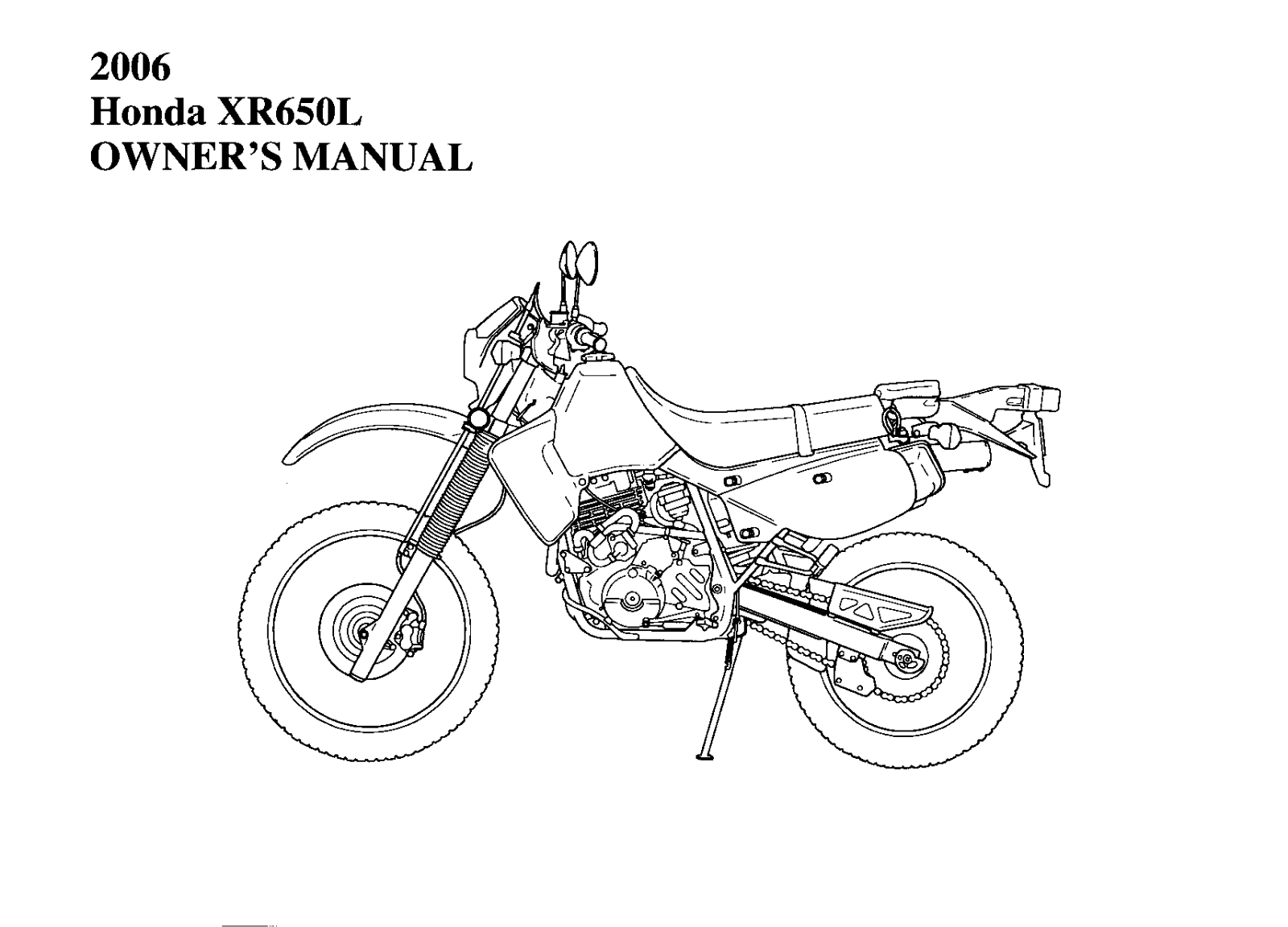 Honda XR650L 2006 Owner's Manual