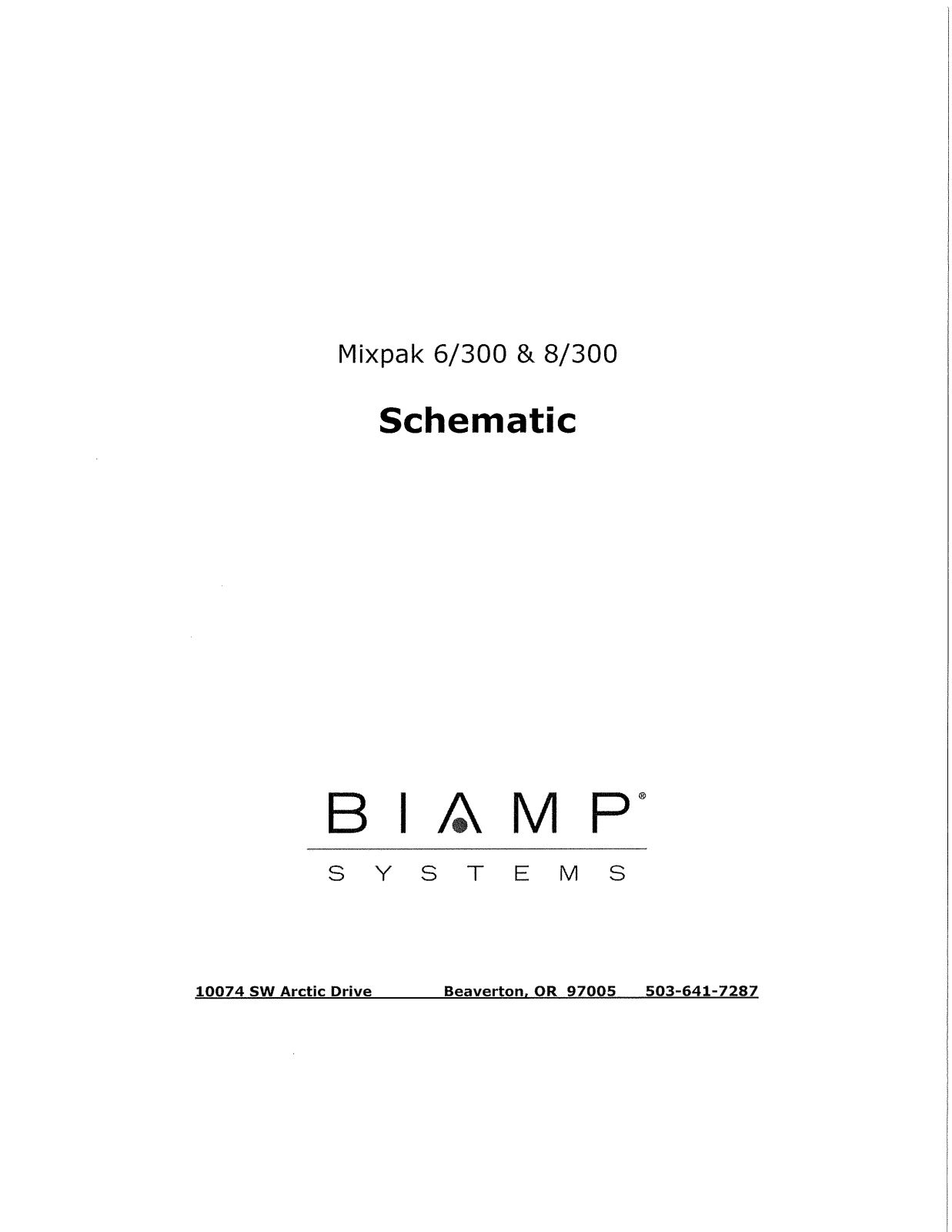 Biamp MIXPAK 6-300, MIXPAK 8-300 User Manual