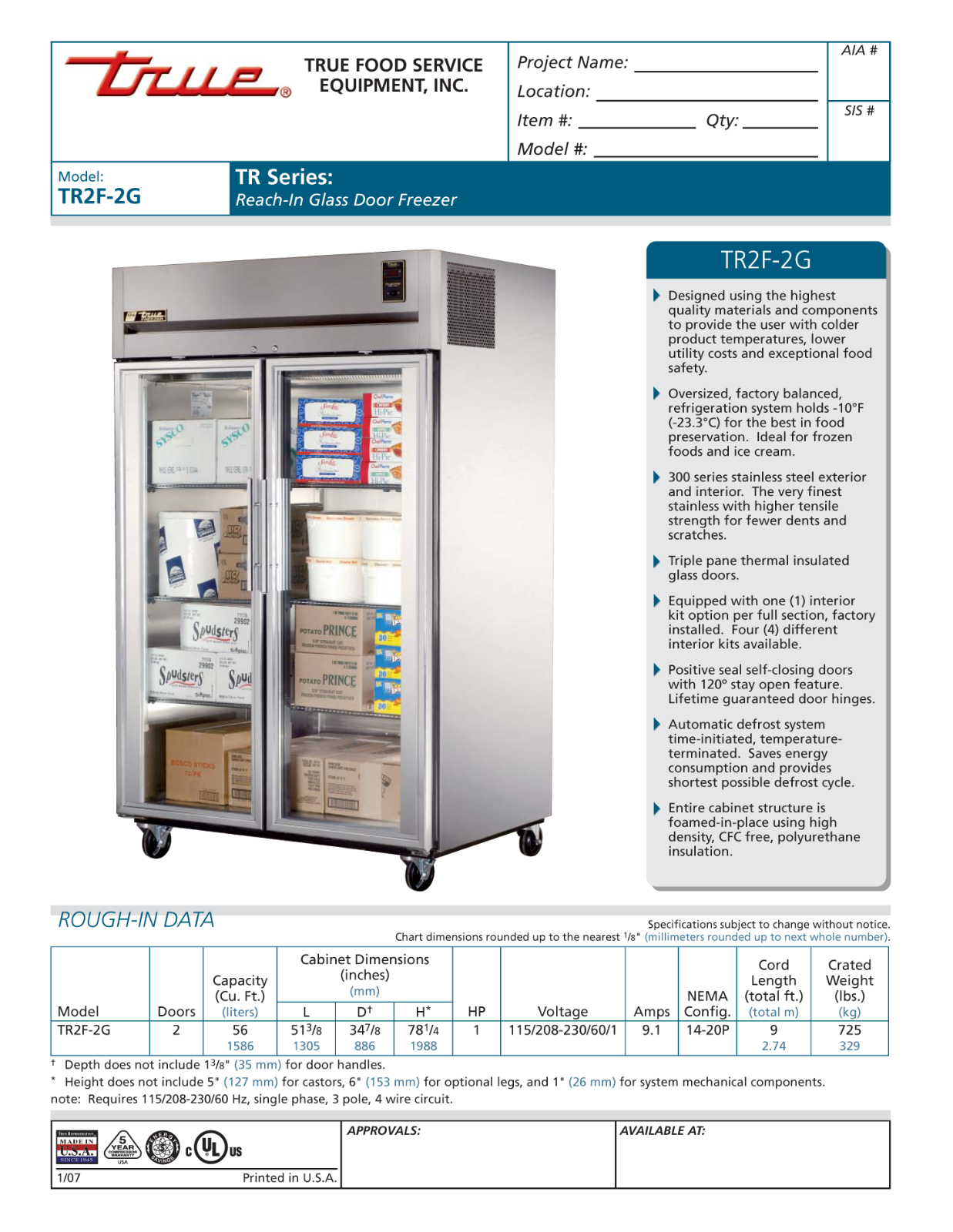 True TR2F-2G User Manual