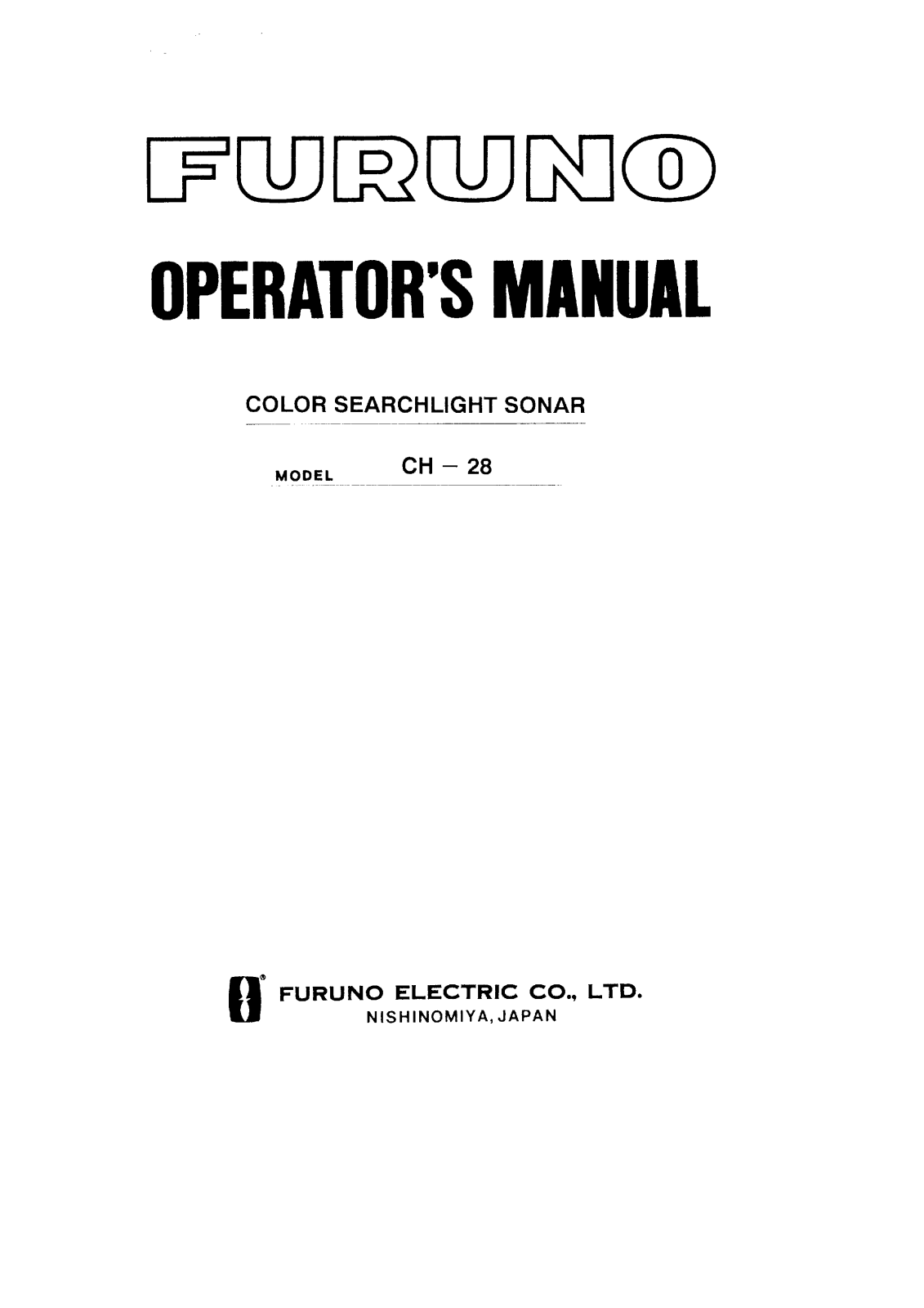 Furuno CH-28 User Manual