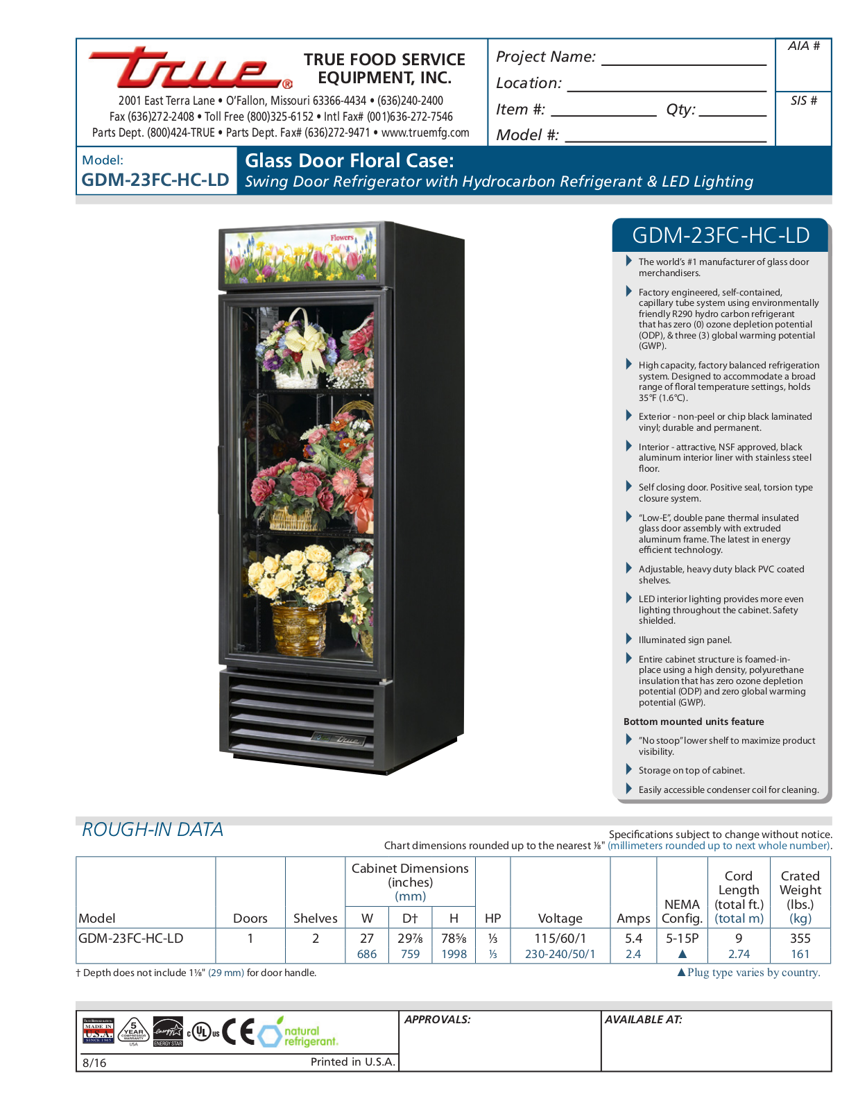 True GDM-23FC-HC-LD User Manual