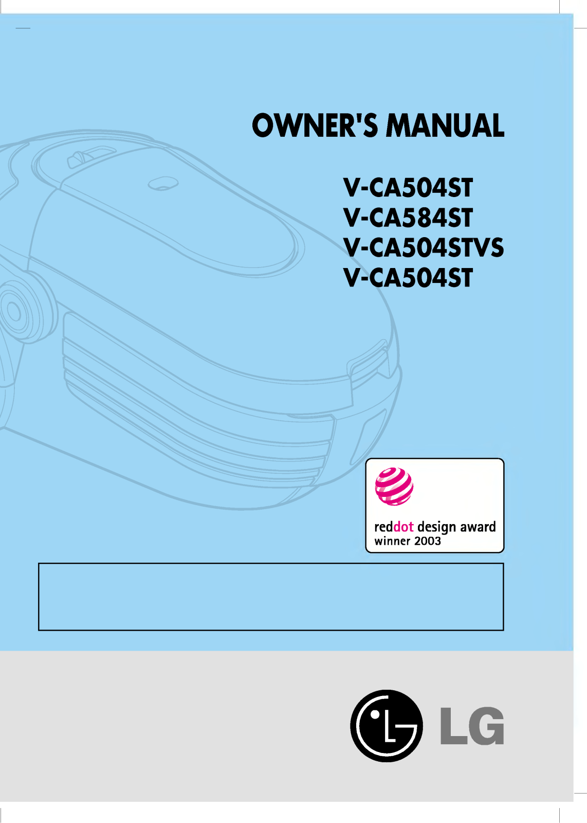 Lg V-CA504ST, V-CA584ST, V-CA504STVS Owners Manual