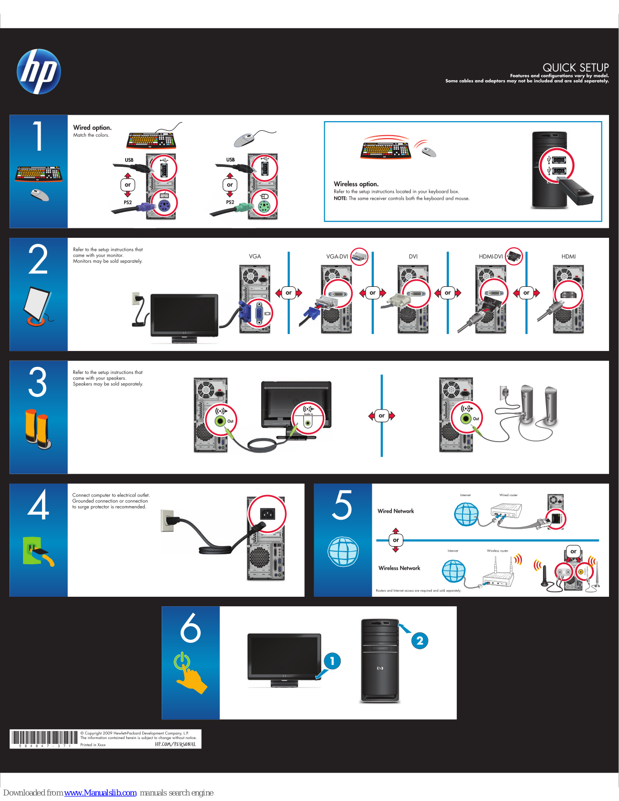 HP Pavilion P6210f, Pavilion P6240f Quick Setup Manual - ManualMachine.com