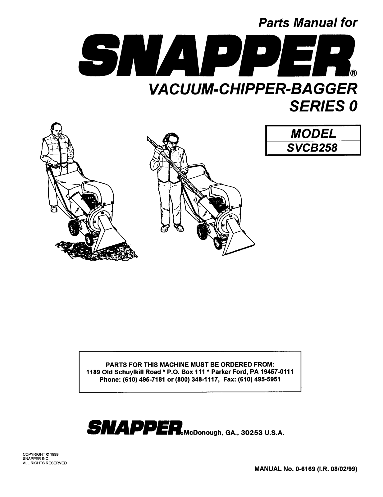 Snapper SVCB258 User Manual