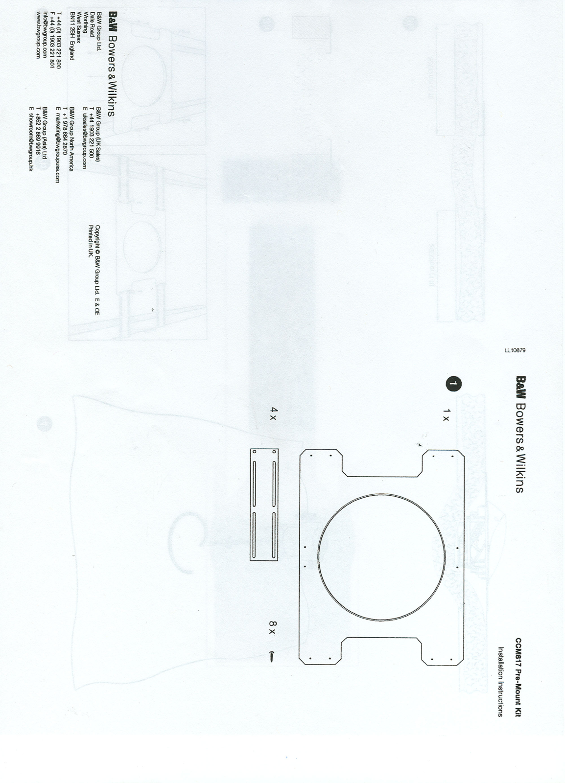 Bowers and Wilkins PMK-817 Owners manual