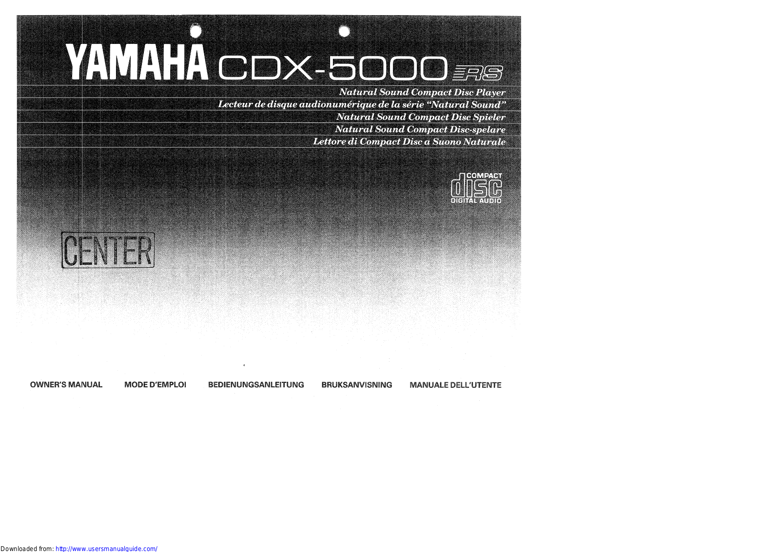 Yamaha Audio CDX-5000 User Manual
