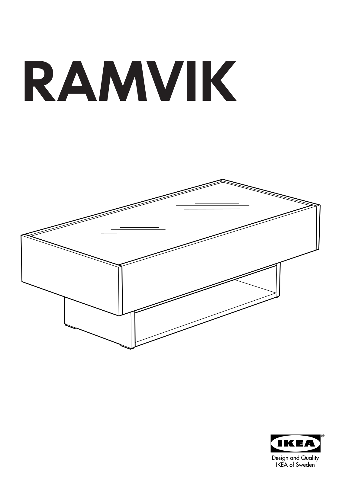 IKEA RAMVIK COFFEE TABLE 47X23 Assembly Instruction