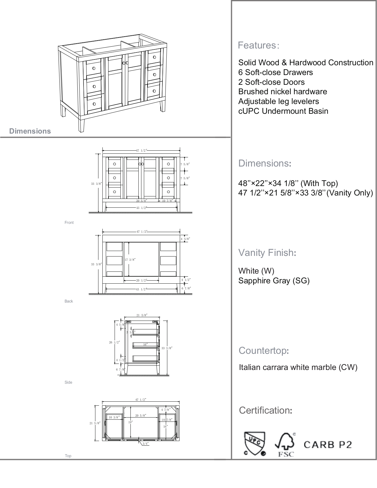 Birch Lane™ W004212436 Specifications - ManualMachine.com