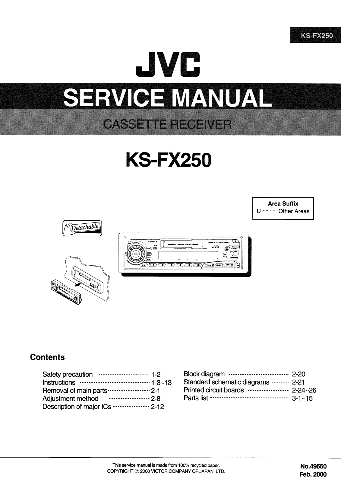 JVC KS-FX250 Service Manual