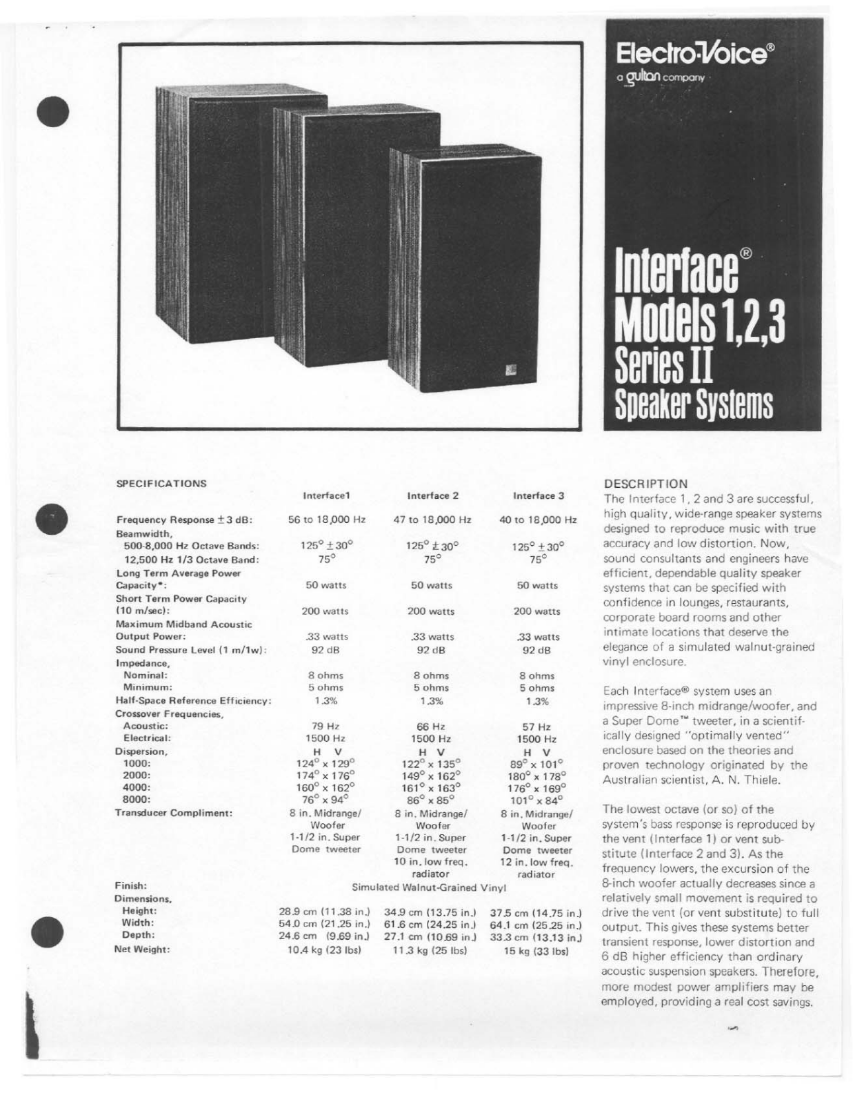 Electro-Voice Interface 2 Series II, Interface 1 Series II, Interface 3 Series II User Manual