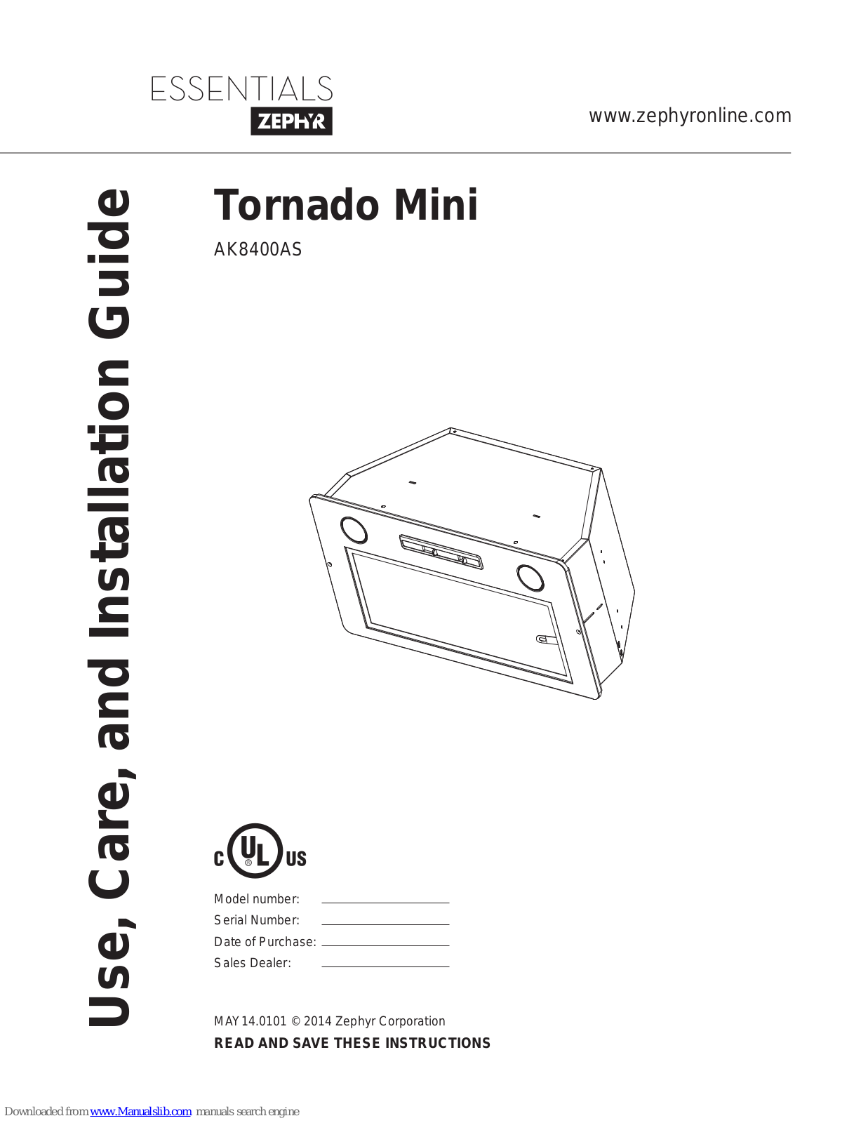 Essentials Tornado Mini AK8400AS Use, Care And Installation Manual - ManualMachine.com
